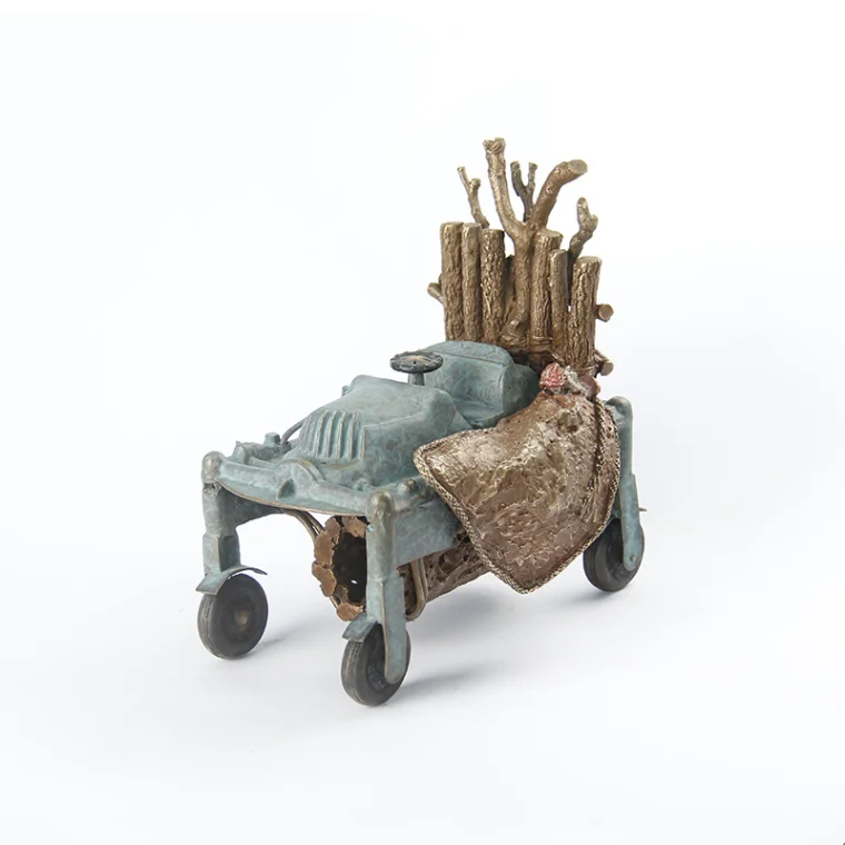 Bett aus Baumstämmen